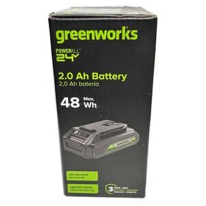 Greenworks 24V 2.0 Ah Lithium Ion Battery Powerall Max 48 Wh LED Indicator
